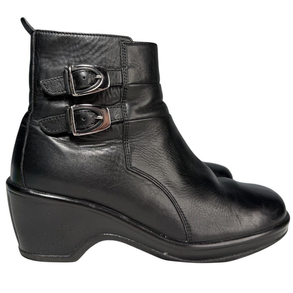Dansko Women EU 37 US 7 Buckle Ankle Boot Bibi Moto Leather Black Festival